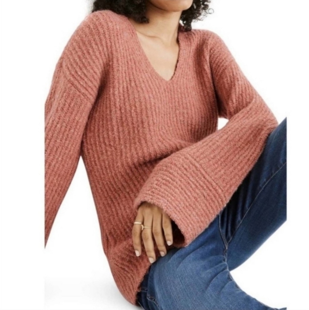 Madewell Abbott Sweater Tunic Heather rose women's M
